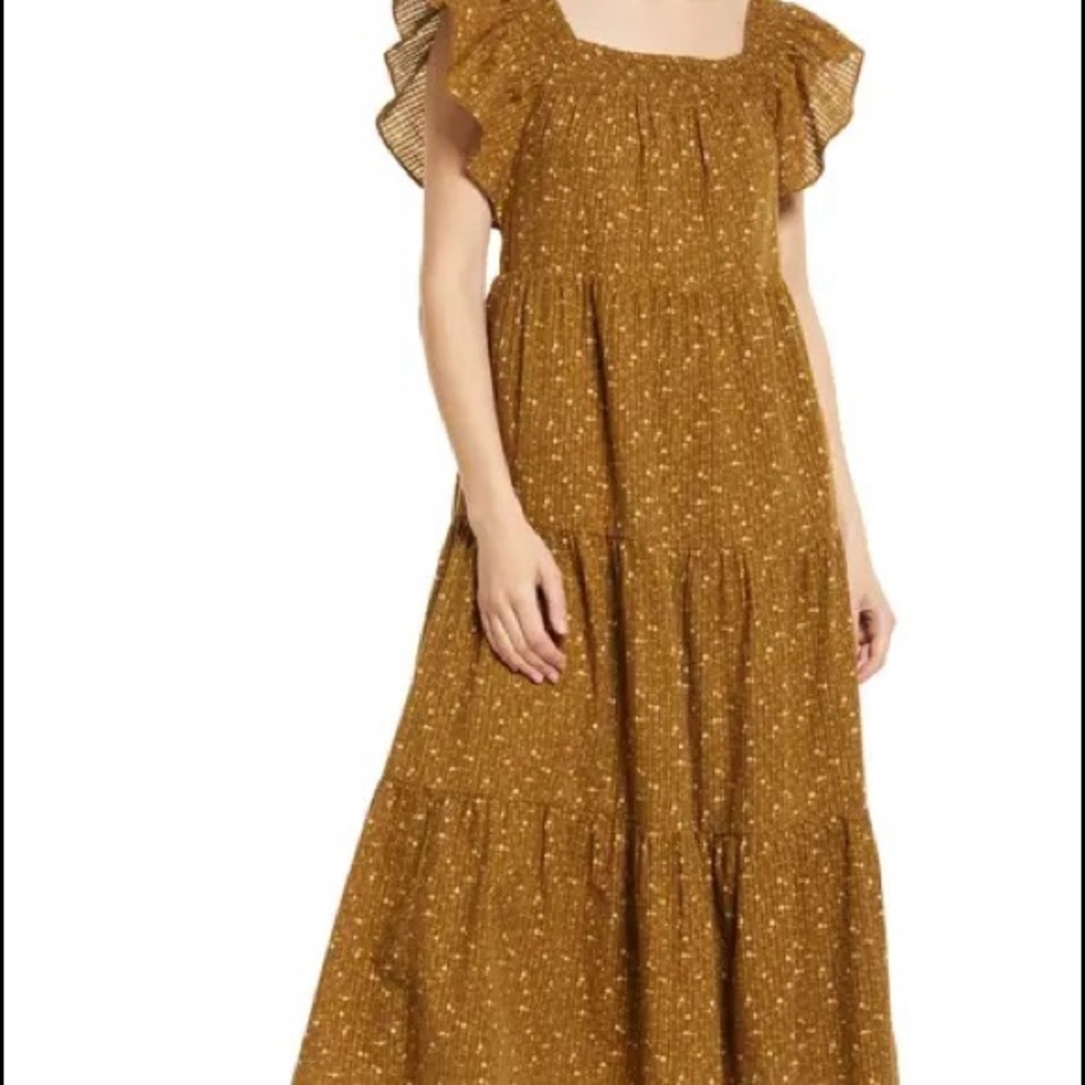 Madewell Tiered Dress in Daisy Stitch M